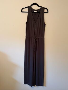 Aritzia Wilfred Free Knit Wide-Leg Jumpsuit Charcoal Grey M
